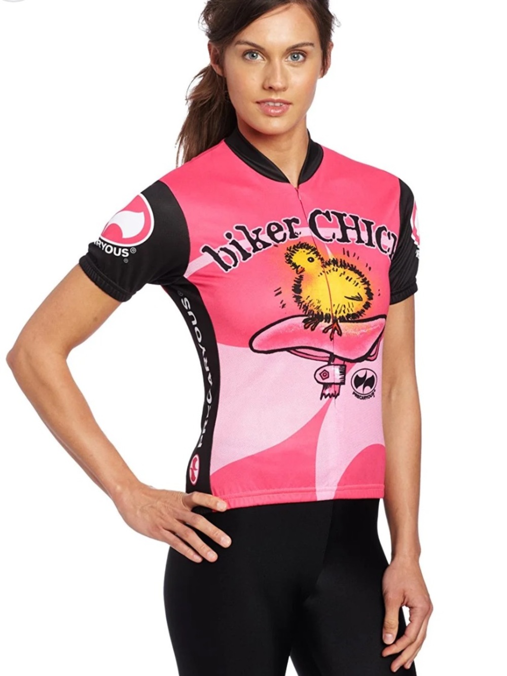 NWT World Jerseys L Precaryous Cycling Biker Chick Women’s Zip Front Biking